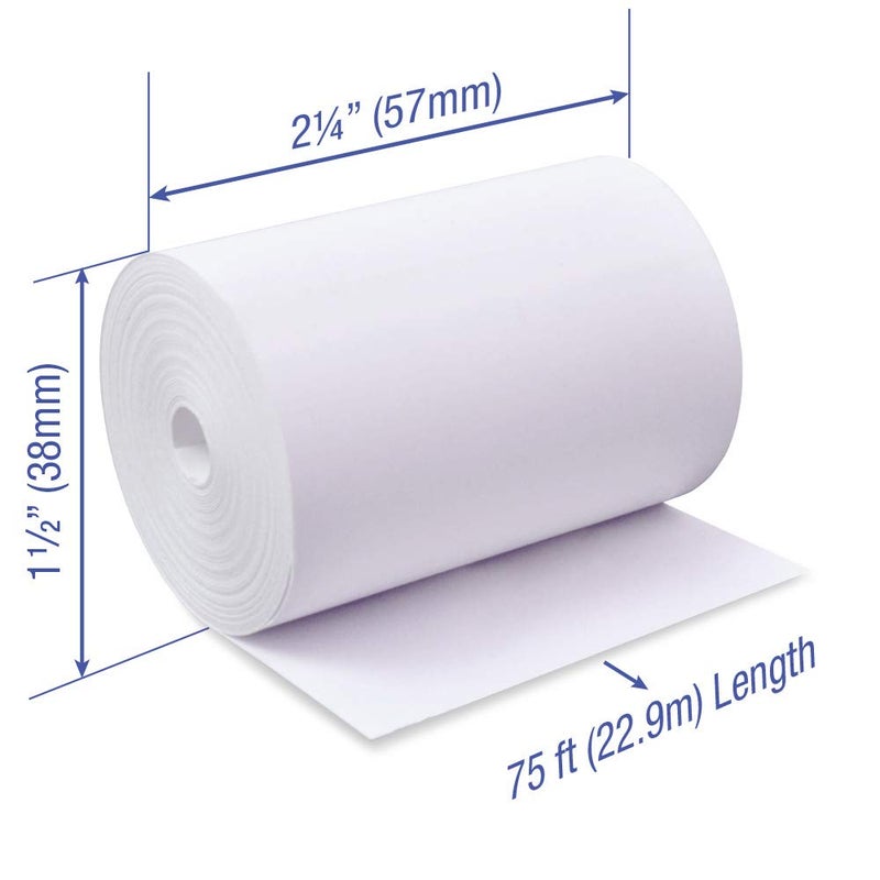 POS1 2 1/4 x 50 feet x 100 rolls CORELESS BPA Free Thermal Paper Rolls for Handheld Thermal Receipt Paper Printers. 30mm diameter - Image 2